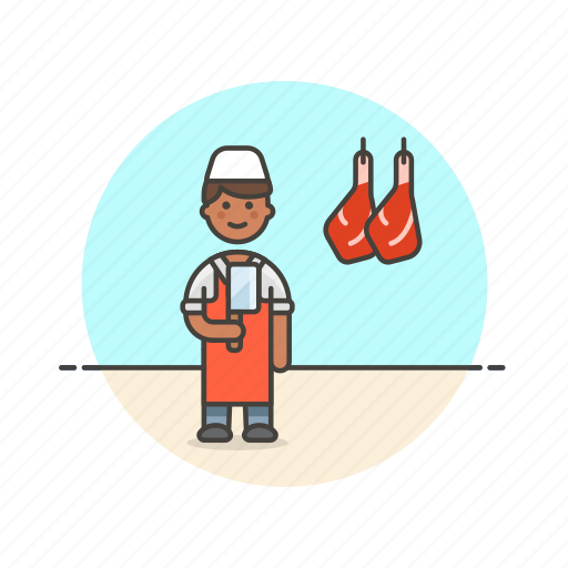 Butcher, food, cut, man, meat, leg, profession icon - Download on Iconfinder