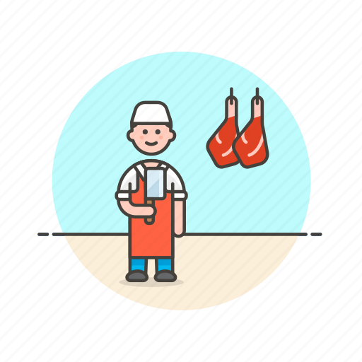 Butcher, food, cut, man, meat, chop, leg icon - Download on Iconfinder