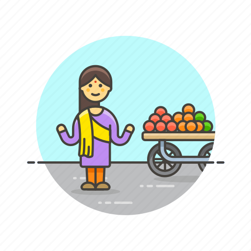 Food, fruit, merchant, street, woman, healthy, vendor icon - Download on Iconfinder