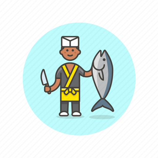 Chef, food, fish, man, cook, salmon, prepare icon - Download on Iconfinder