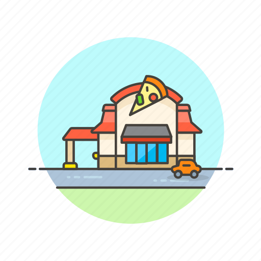 Food, pizza, restaurant, building, business, fast, junk icon - Download on Iconfinder