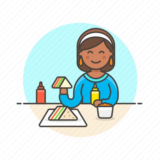 Food, sandwich, meal, woman, avatar, fast, snack icon - Download on Iconfinder