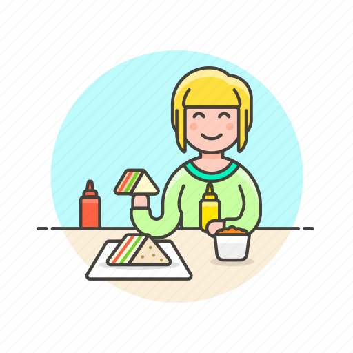 Food, sandwich, meal, woman, avatar, lunch, eat icon - Download on Iconfinder