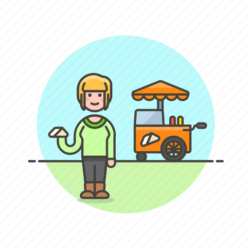 Cart, food, sandwich, snack, street, woman, meal icon - Download on Iconfinder