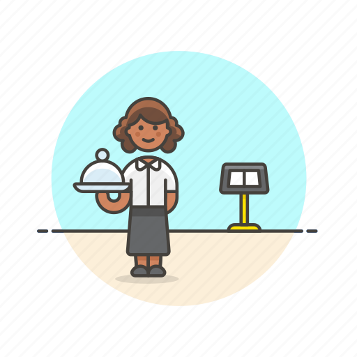 Food, waitress, server, woman, meal, plate, restaurant icon - Download on Iconfinder