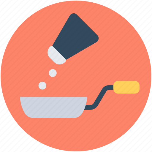 Adding salt, cooking, fry pan, saltshaker, seasoning icon - Download on Iconfinder