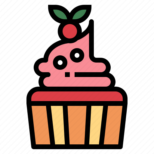 Bakery, cherry, cream, cupcake icon - Download on Iconfinder