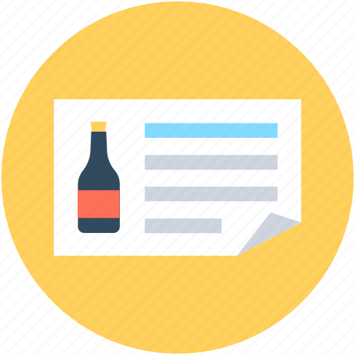 Bar menu, drink menu, menu list, wine list, wine menu icon - Download on Iconfinder