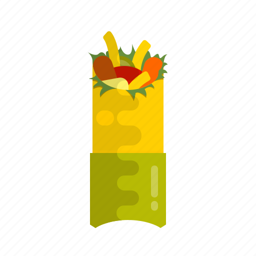 Bbq, fastfood, food, kebab, meat, roll, shawarma icon - Download on Iconfinder