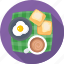 breakfast, coffee, fried egg, tea, toast 