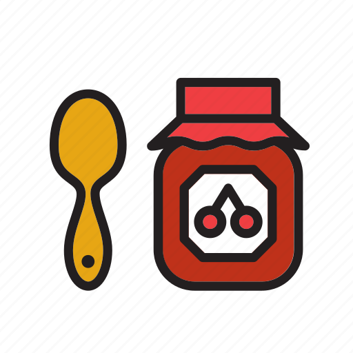 Cherry, food, fruit, jam, jelly, marmalade, pot icon - Download on Iconfinder