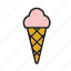 food, cone, dessert, ice cream, ice-cream, shop, strawberry 