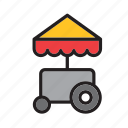 fast, food, meal, cart, trolley, truck