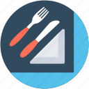 dining, fork, knife, napkin, restaurant