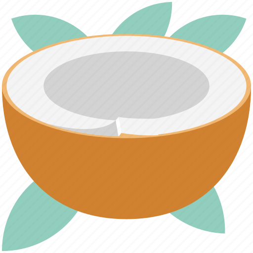 Coco, coconut, food, half coconut, nut, nutrition, tropical fruit icon - Download on Iconfinder