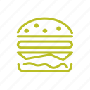 hamburger, cooking, food