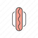 hot dog, hotdog, sausage