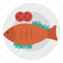 fish, hotel, plate, seafood