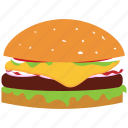 burger, fast, food, hamburger