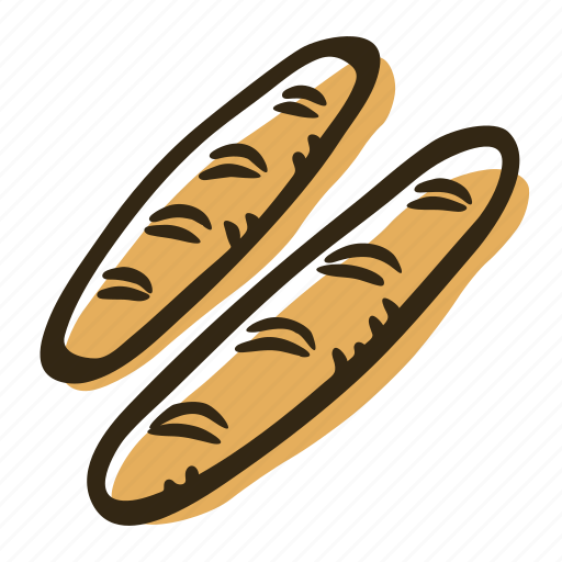 Baguette, bakery, breakfast, food, meal, pastry, snack icon - Download on Iconfinder