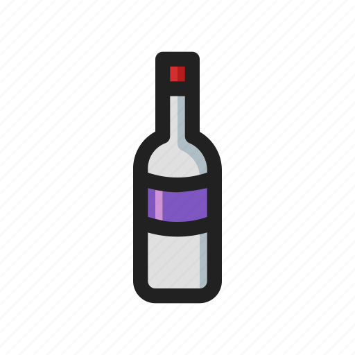 Bottle, food, line, round, wine icon - Download on Iconfinder