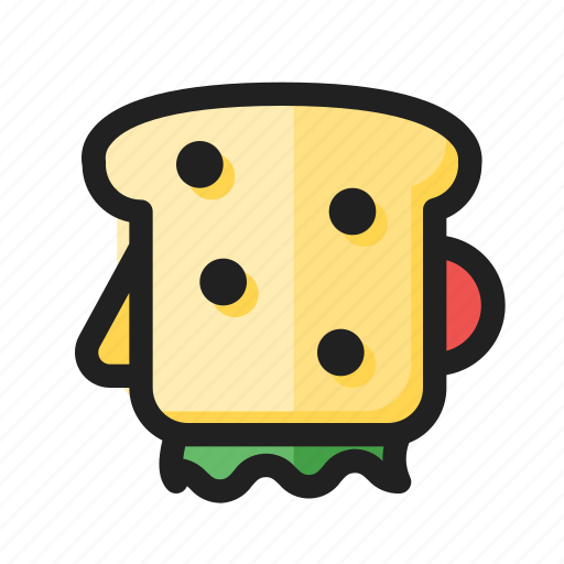 Food, line, round, sandwich icon - Download on Iconfinder
