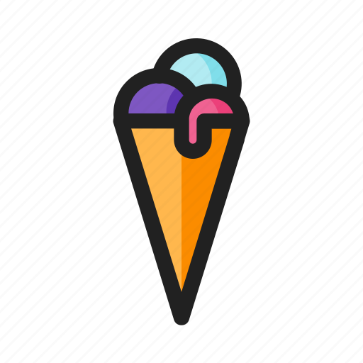 Cream, filled, food, ice, line, round icon - Download on Iconfinder