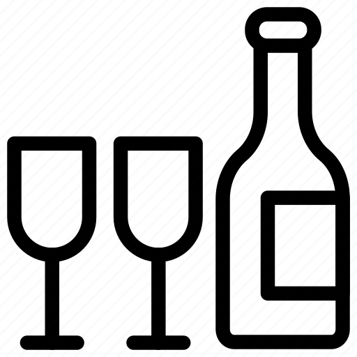 Wine, alcohol, celebrate, drink, bottle, label, glass icon - Download on Iconfinder