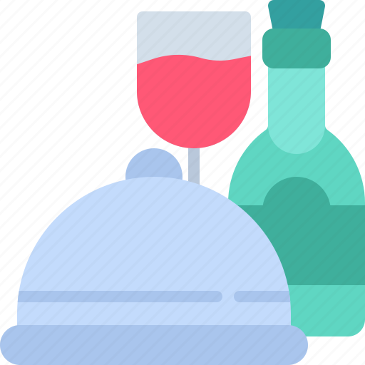 Wine, food, tray, cloche, alcohol, bottle icon - Download on Iconfinder