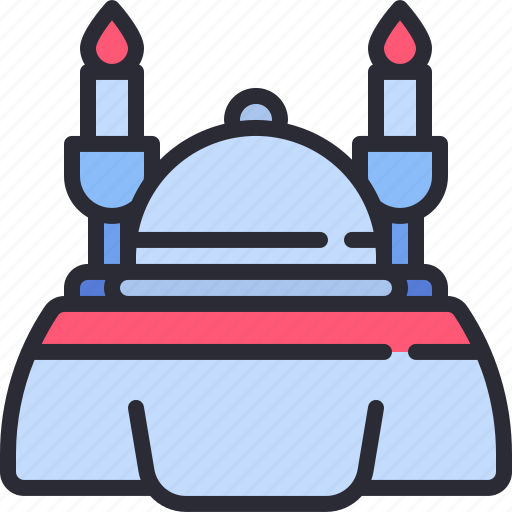 Meal, candle, cloche, valentine, wine icon - Download on Iconfinder