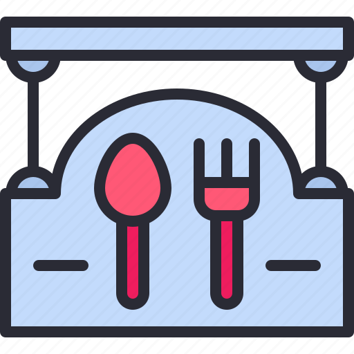 Restaurant, bistro, signage, signboard, sign icon - Download on Iconfinder