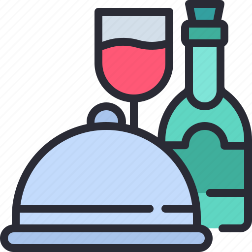 Wine, food, tray, cloche, alcohol, bottle icon - Download on Iconfinder