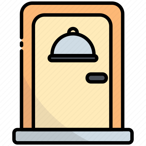 Food, delivery, food delivery, door, food tray, delivery service, restaurant icon - Download on Iconfinder