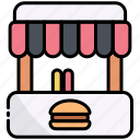 burger, store, burger store, burger stand, stall, shop, food, cart