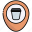 placeholder, location, pin, map, restaurant, beverage, coffee 