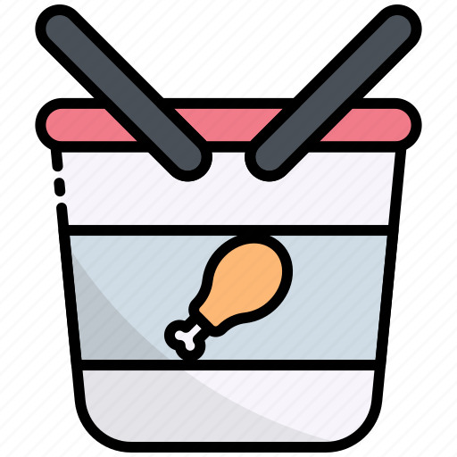 Chicken, bucket, chicken bucket, food, pack, fast-food icon - Download on Iconfinder