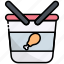 chicken, bucket, chicken bucket, food, pack, fast-food 