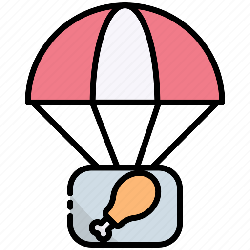 Parachute, food delivery, delivery, food, shipping icon - Download on Iconfinder