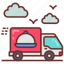 delivery, truck, van, box, supply, catering