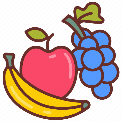 Fruit, apple, banana, grapes, blue icon - Download on Iconfinder