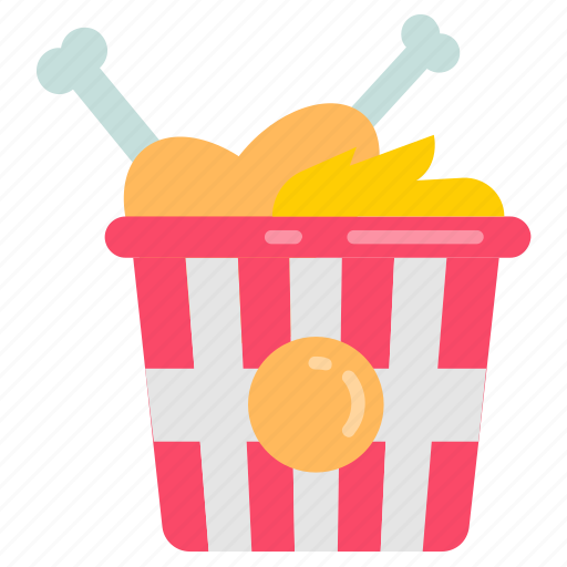Fried, chicken, bucket, fast, food, crispy icon - Download on Iconfinder