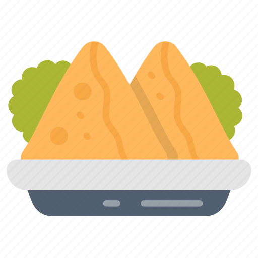 Samosa, fried, baked, online, order, appetizers icon - Download on Iconfinder