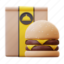 food, take, away, delivery, hamburger, burger, shipping, box, fast food 