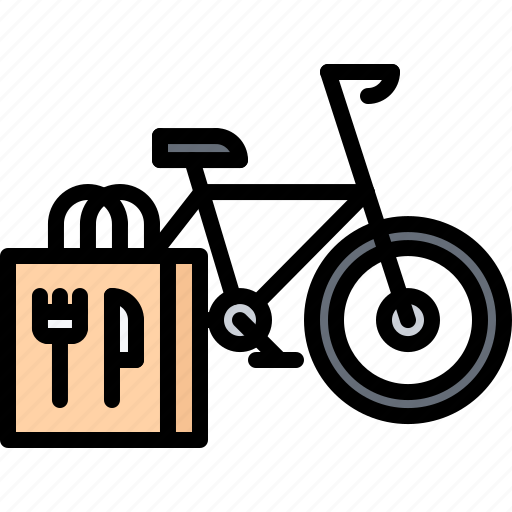 Bag, bicycle, delivery, eat, food, restaurant icon - Download on Iconfinder