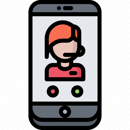 Delivery, eat, food, phone, restaurant, support, woman icon - Download on Iconfinder