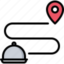 cloche, delivery, eat, food, location, pin, restaurant