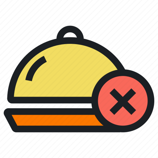 Dish, food, cover, cloche, cross, cancel, clear icon - Download on Iconfinder