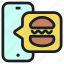 online, food, order, mobile, ordering, burger, fast, junk 