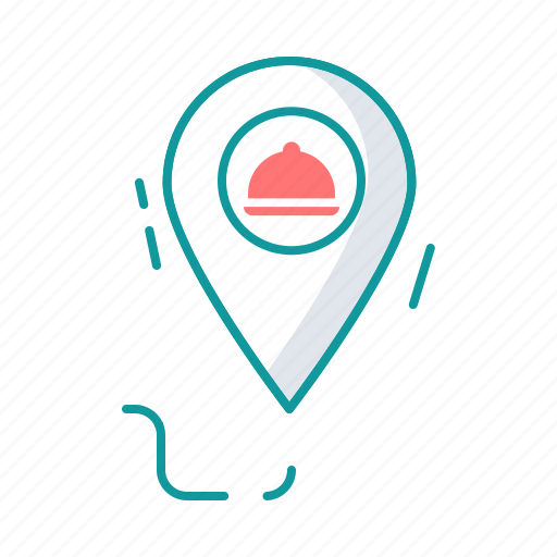 Food, food delivery, gps, map, meal, pin, restaurant icon - Download on Iconfinder