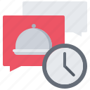 clock, delivery, eat, food, message, restaurant, time